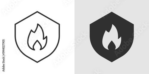 Fire Safety Icon representing fire prevention, emergency preparedness, safety protocols, and protective measures against fire hazards.