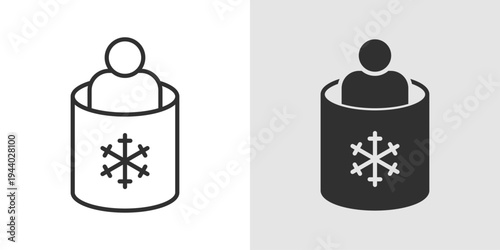 Cryotherapy Icon representing cold therapy, pain relief, muscle recovery, wellness treatments, and therapeutic cooling for health and sports recovery.