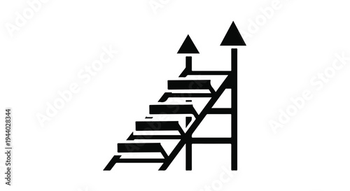 stairway to success with arrows pointing up