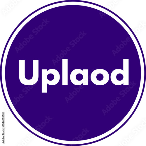 Purple Upload Circle Button Vector