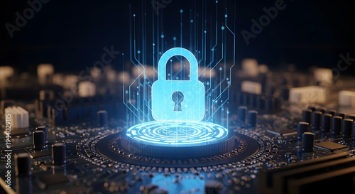 Digital Guardian: Luminous Lock Over Circuit Core
Cyber Shield: Glowing Padlock in Tech Matrix
Light-Based Security: Concentric Circles of Protection