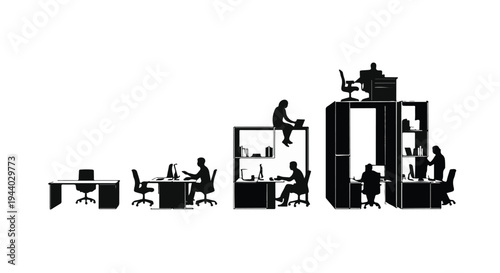 modern office spaces with people working together