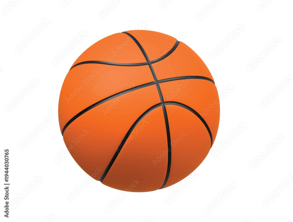 Fototapeta premium Basketball ball icon 3D render illustration
