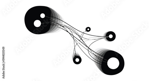 black and white abstract network connections concept