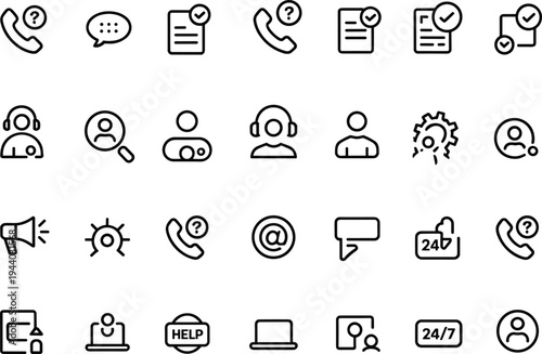 Customer Service And Support Icons With Phone And Help Symbols call