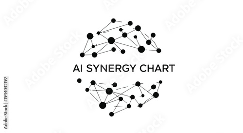 AI technology network concept with synergy chart