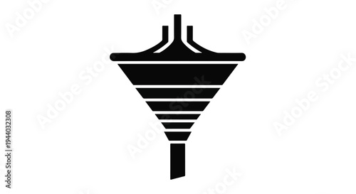 black funnel icon with horizontal lines
