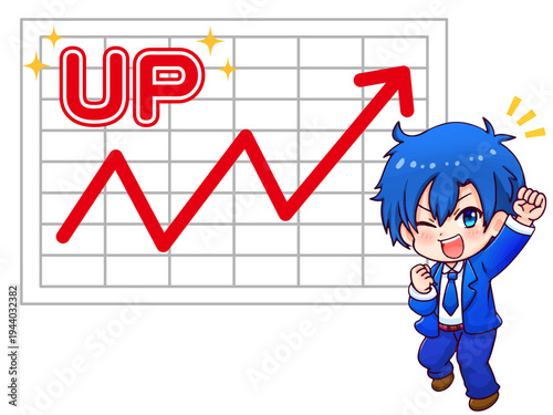 成績UPに喜ぶ男子学生のイラスト素材