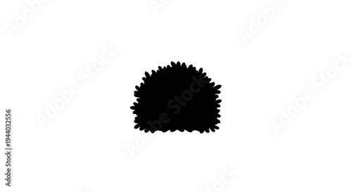 Black Hair Silhouette on White Background for Fashion or Design