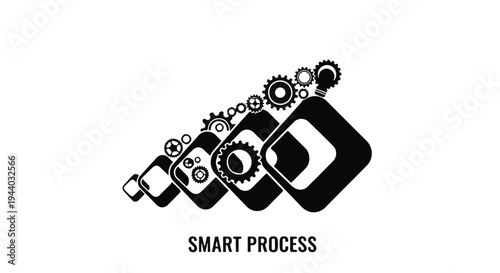 Automation process technology concept with gears and cogs