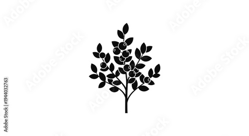 Silhouette of a Leafy Tree Illustration for Nature Themes