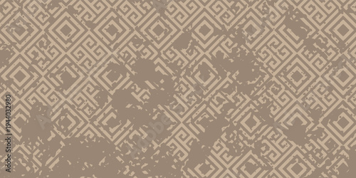 Vintage abstract background featuring diamond geometric motifs combined with rough grunge texture. Stylish decorative pattern ideal for branding, wallpapers, and creative design projects.