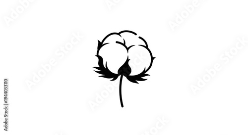 Minimalist Cotton Plant Illustration for Eco-Friendly Design