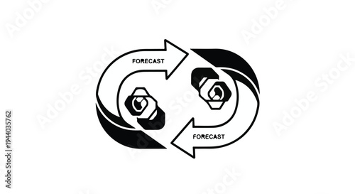 Business cycle forecast and prediction concept illustration