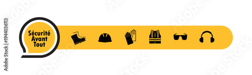 sécurité avant tout text on white background. safety first in french language