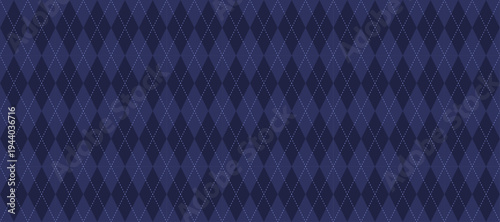 Navy blue argyle seamless pattern. Classic harlequin rhombus background. Traditional geometric pattern for clothing, tablecloth and wrapping paper. Diamond shape pattern. Vector illustration