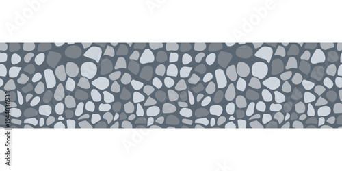 Pedestrian walkway. Garden design seamless pattern. Dark colours background. Flat view. Vector.