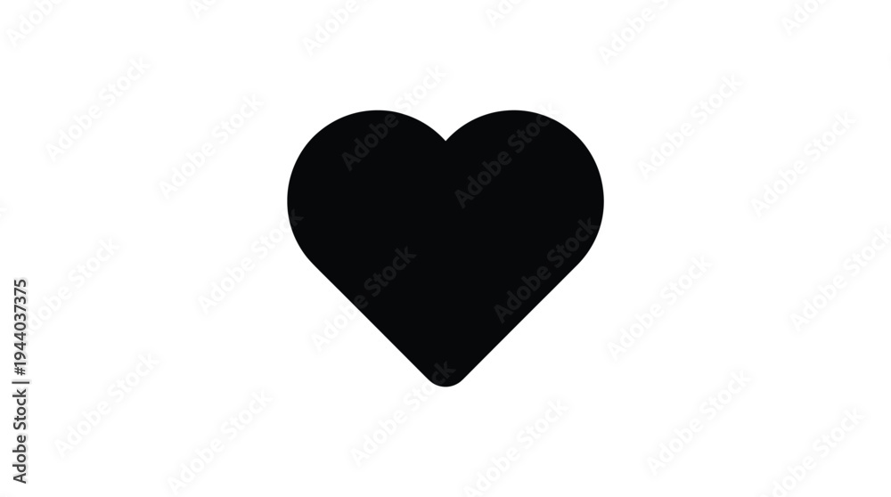 Fototapeta premium Black Heart Shape Icon Vector