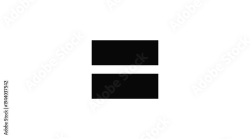 Black Equal Sign Symbol on White Background