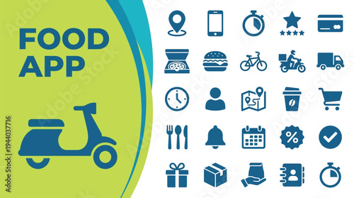 Scooter delivery service highlights the convenience of modern mobile food.