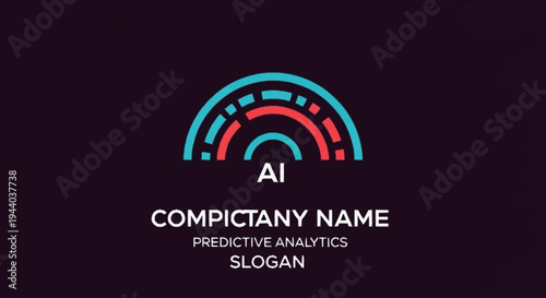 Abstract AI logo with company name and slogan.