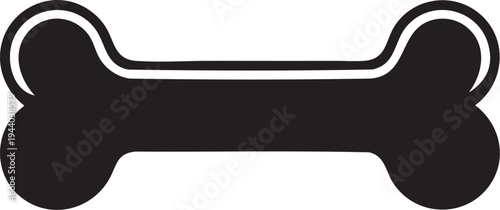 Dog bone vector: black and white pet treat icon eps silhouette