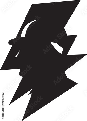 Black adam lightning bolt vector - free downloadable graphic eps silhouette