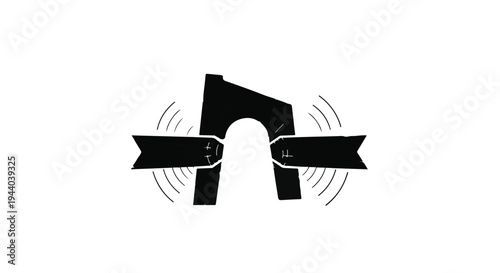 black megaphone with ribbons and sound waves