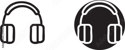 Headphones icon vector - audio music headset graphic eps silhouette