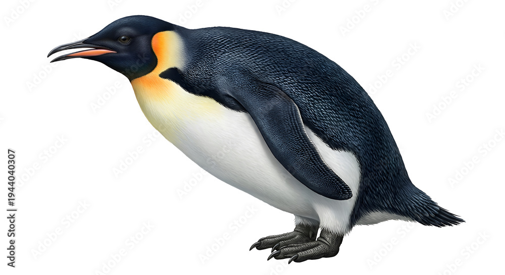 Obraz premium Emperor Penguin Illustration Isolated on Transparent Background