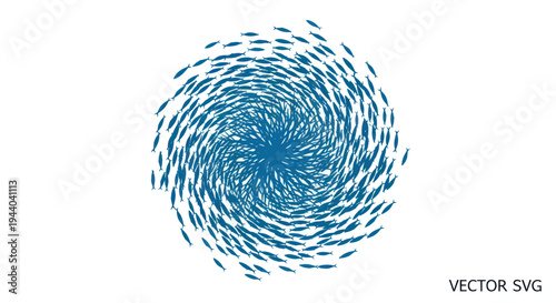 Swirling School of Fish in Circular Formation