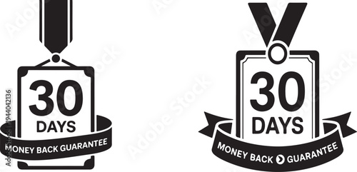 Hanging tag thirty days money back guarantee vector graphic templates