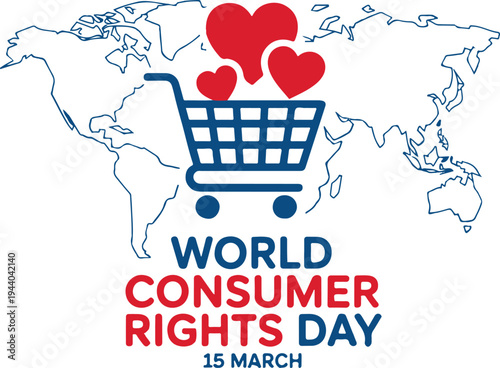 World consumer rights day vector illustration on march 15th