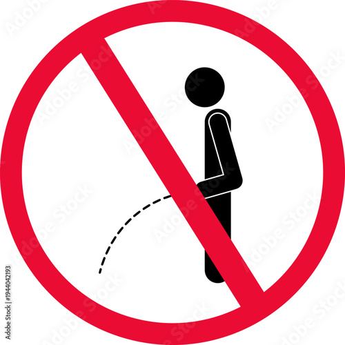 No Urinating Sign Vector Illustration on White Background