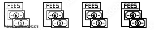 Payment Fees  Icon Set Different Style Collection