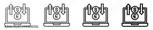 Online Trading  Icon Set Different Style Collection