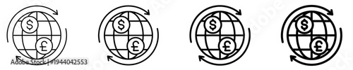 International Currency  Icon Set Different Style Collection