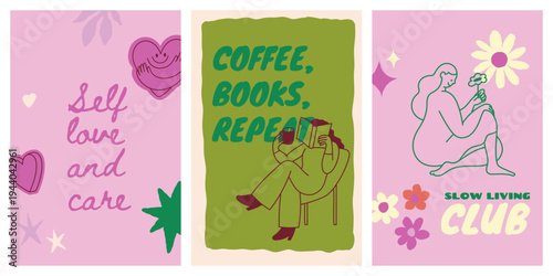 Vector logo design template, graphic element for advertising, branding, heart shape and love, doodle sketch mascot and character, self love and care concept