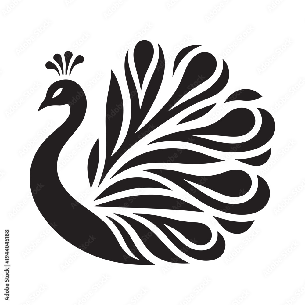Fototapeta premium Peacock Symbol of Beauty Pride and Grace illustration concept design set collection