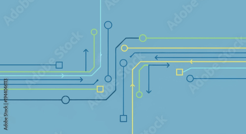 Abstract digital network lines and nodes on blue background.