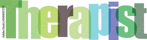 Therapist Wordmark with Overlapping Colorful Letters
