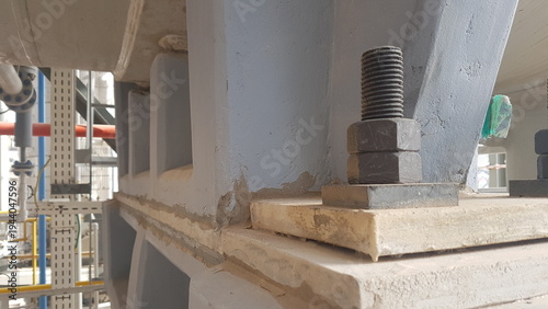 Bild auf Leinwand Passive fireproofing insulation applied to industrial vessel saddle support in c