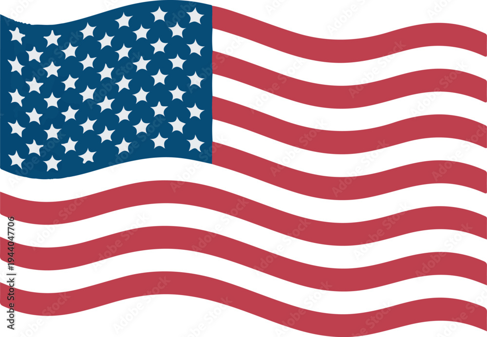 Obraz premium American flag wavy stripes stars vector illustration symbol patriotic