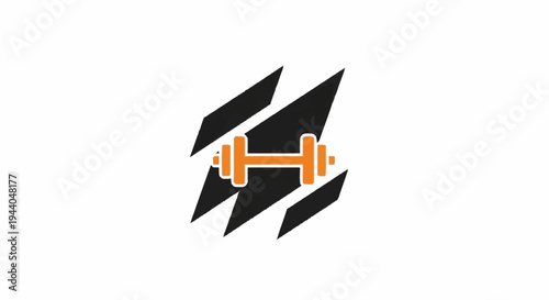 Abstract Dumbbell Icon Representing Fitness and Strength.