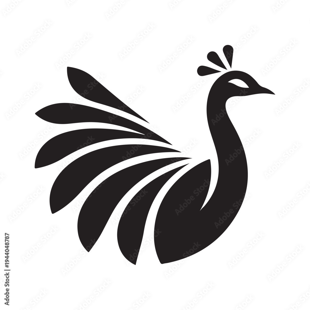 Fototapeta premium Peacock Symbol of Beauty Pride and Grace illustration concept design set collection