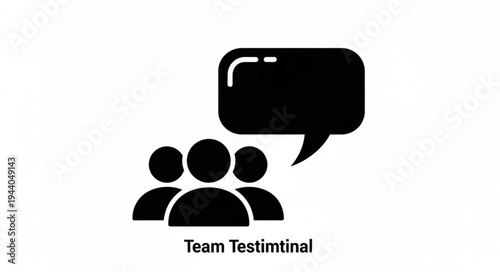 Team testimonial icon with speech bubble representing feedback.