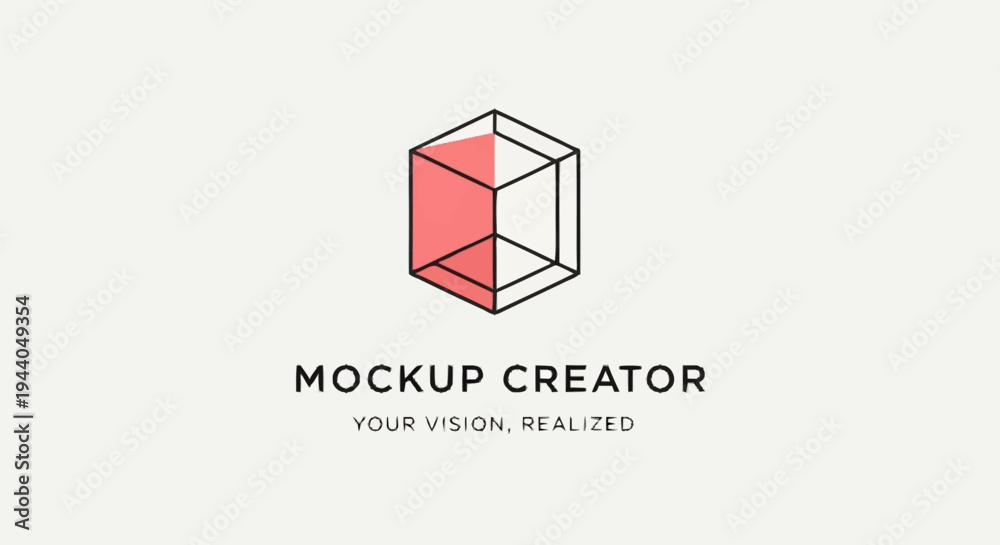 Fototapeta premium Abstract geometric cube logo design with text.
