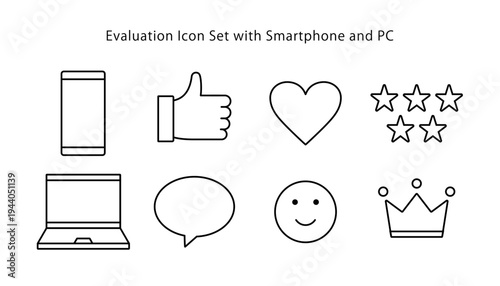 スマホやパソコン上での高評価を表現する際に使えるアイコンセット