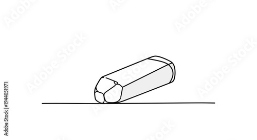 Simple 3D Sketch of a Pencil with Rounded Edges