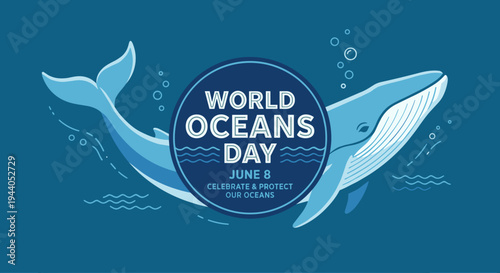 World Oceans Day Whale Badge Marine Protection